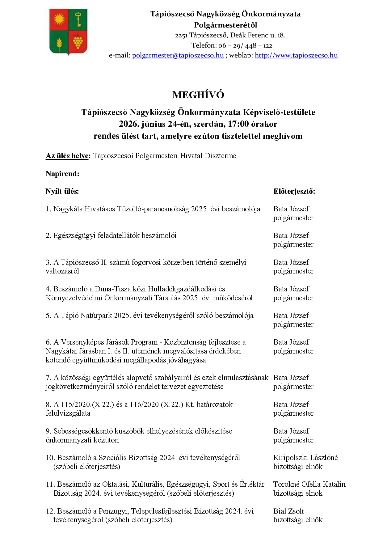 Képviselő-testületi ülés